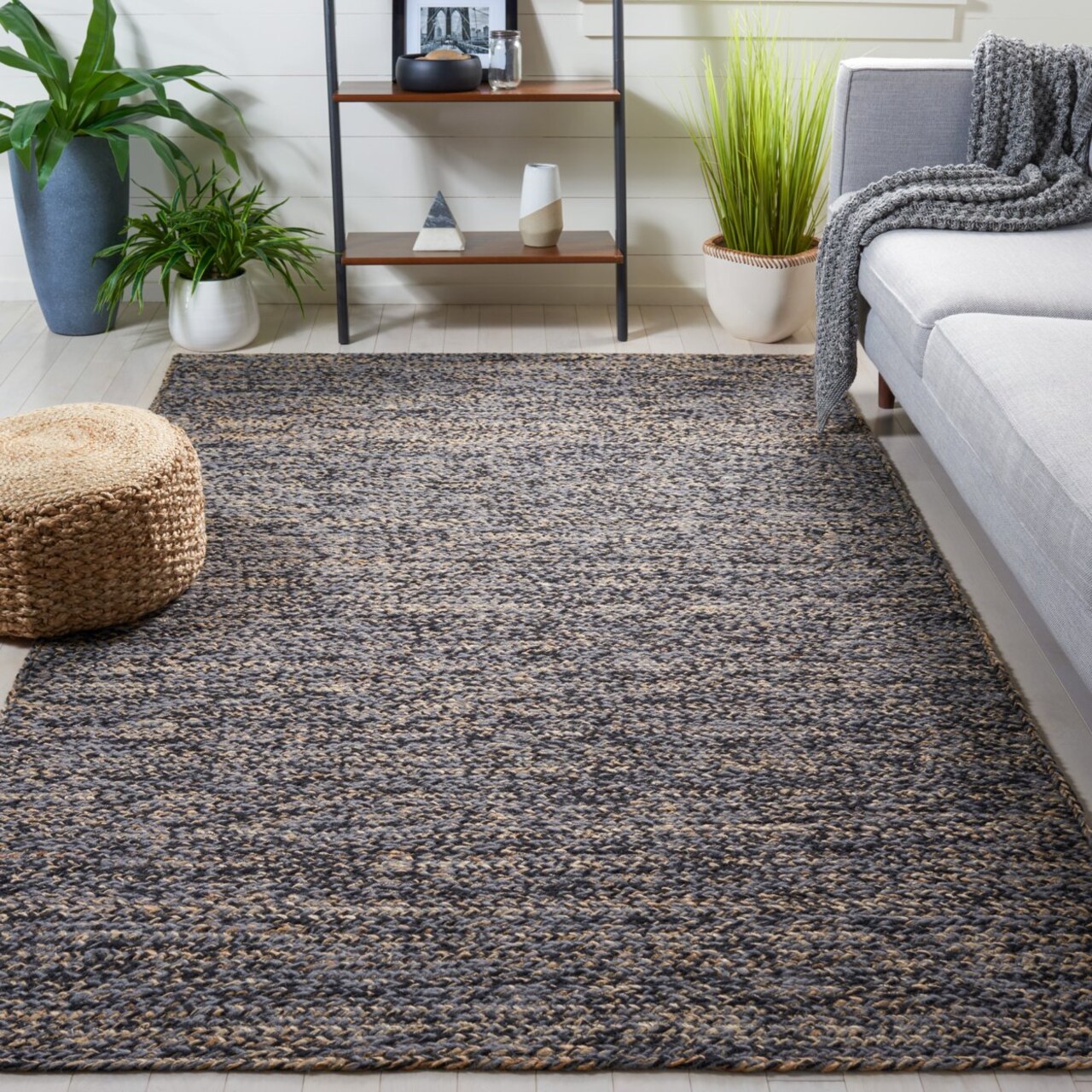 Safavieh Natural Fiber Nfb652F Grey / Natural Rug Area Rug Carpet Shag Jute